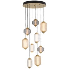Torso Glass 9 Light LED Cluster Pendant Light